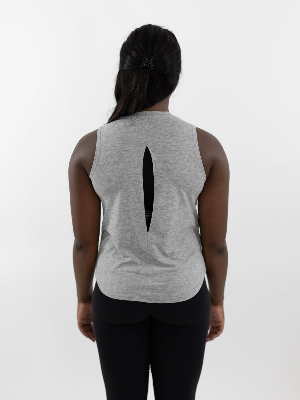 CorePower Yoga Glow Open Back Grey Tank - FINAL SALE